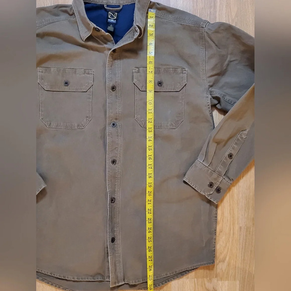 Noble Outfitters Canvas Shirt Men's Size Large Brown Button Up‎ Long Sleeve - Picture 5 of 6